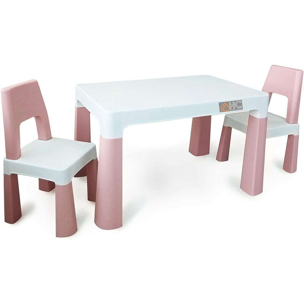 Home CanvasHome Canvas Early Learning Study Table & Chair Set - Storage Drawers - Pink Kids Furniture White-Pink 