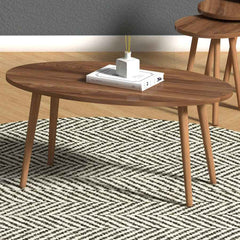 Home CanvasHome Canvas Elips Modern Coffee Table & Set of 3 Nest Table for Living Room Coffee Table 