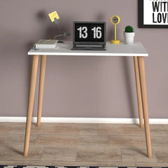 Home CanvasHome Canvas FIONA Table Wood Legs Ideal for Home Office Computer Desk Gaming Desk or Office Desk - White and OAK Desk 