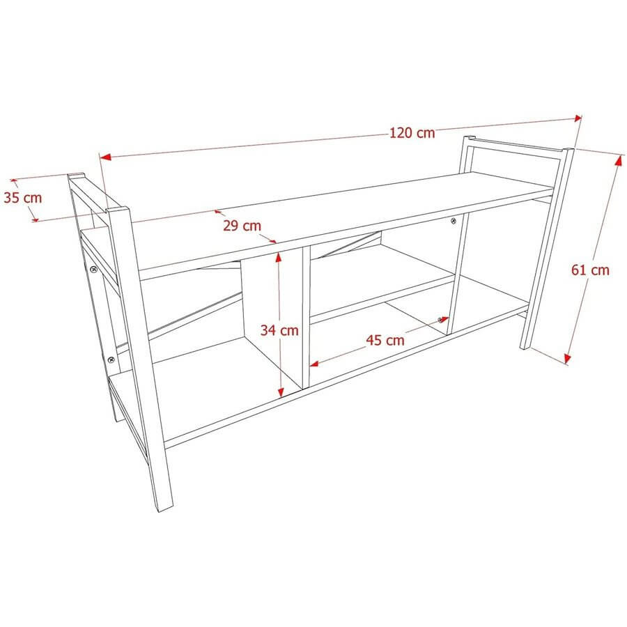 Home CanvasHome Canvas Gila TV Stand 120cm Living Room Furniture Sets 