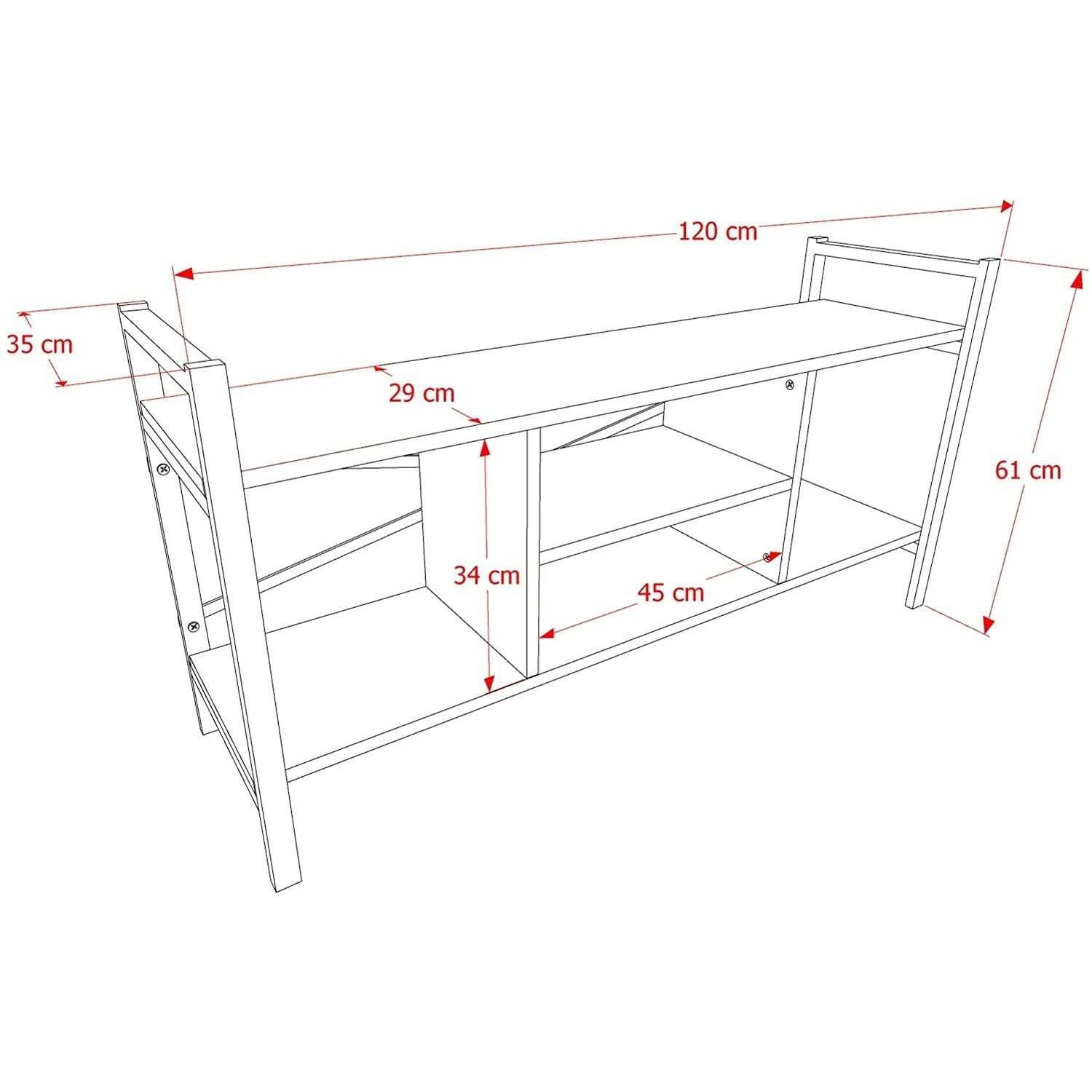 Home CanvasHome Canvas Gila TV Stand 120cm Living Room Furniture Sets 