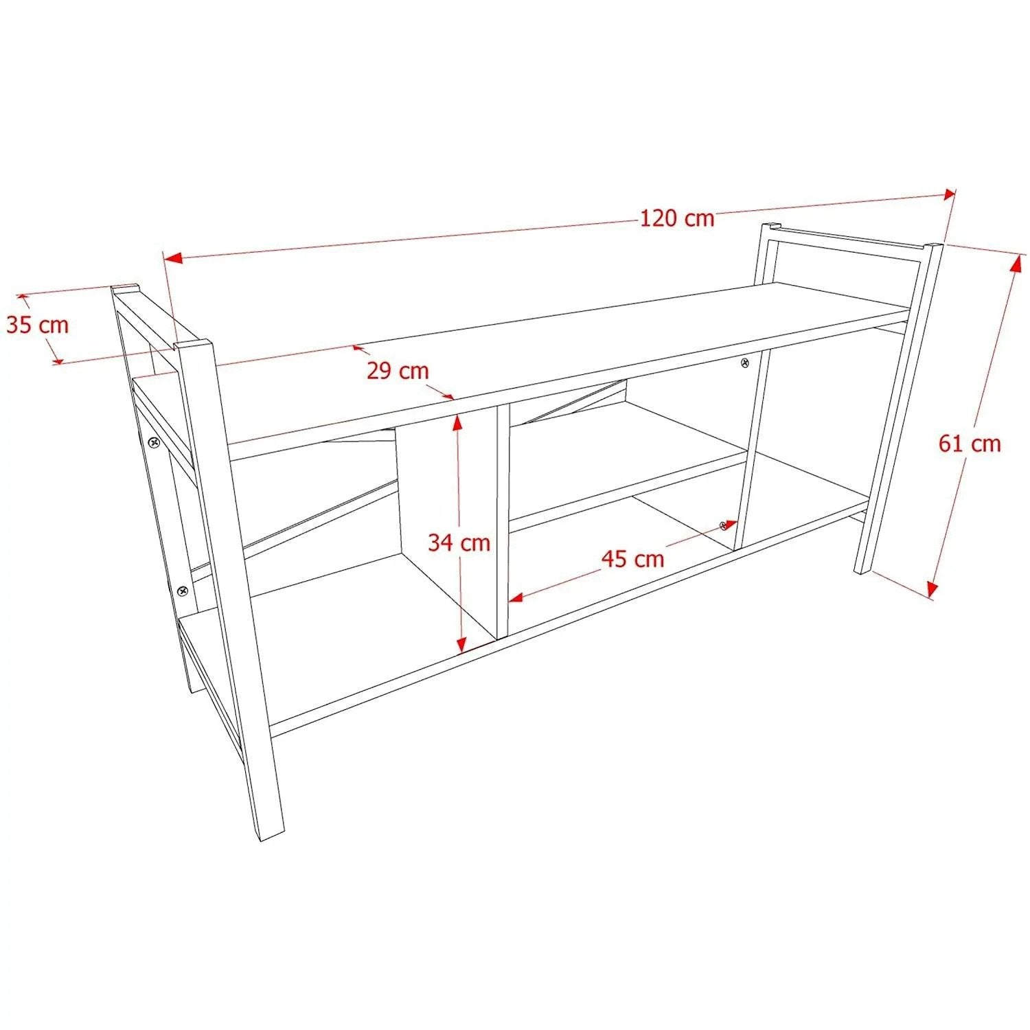 Home CanvasHome Canvas Gila TV Stand 120cm (Oak) Living Room Furniture Sets 