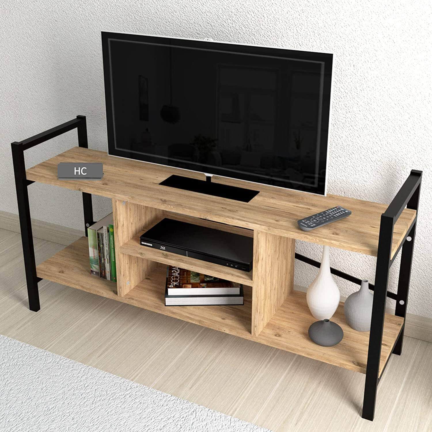 Home CanvasHome Canvas Gila TV Stand 120cm (Oak) Living Room Furniture Sets 