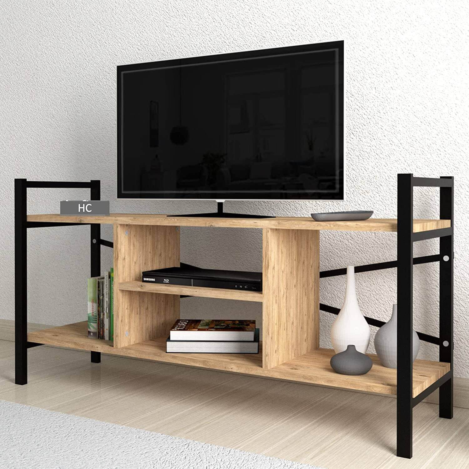 Home CanvasHome Canvas Gila TV Stand 120cm (Oak) Living Room Furniture Sets 
