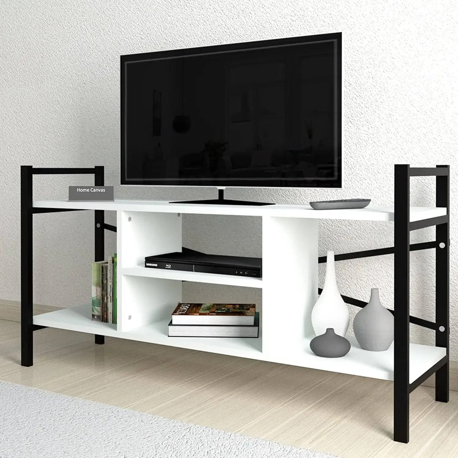 Home CanvasHome Canvas Gila TV Stand 120cm (White) Living Room Furniture Sets 