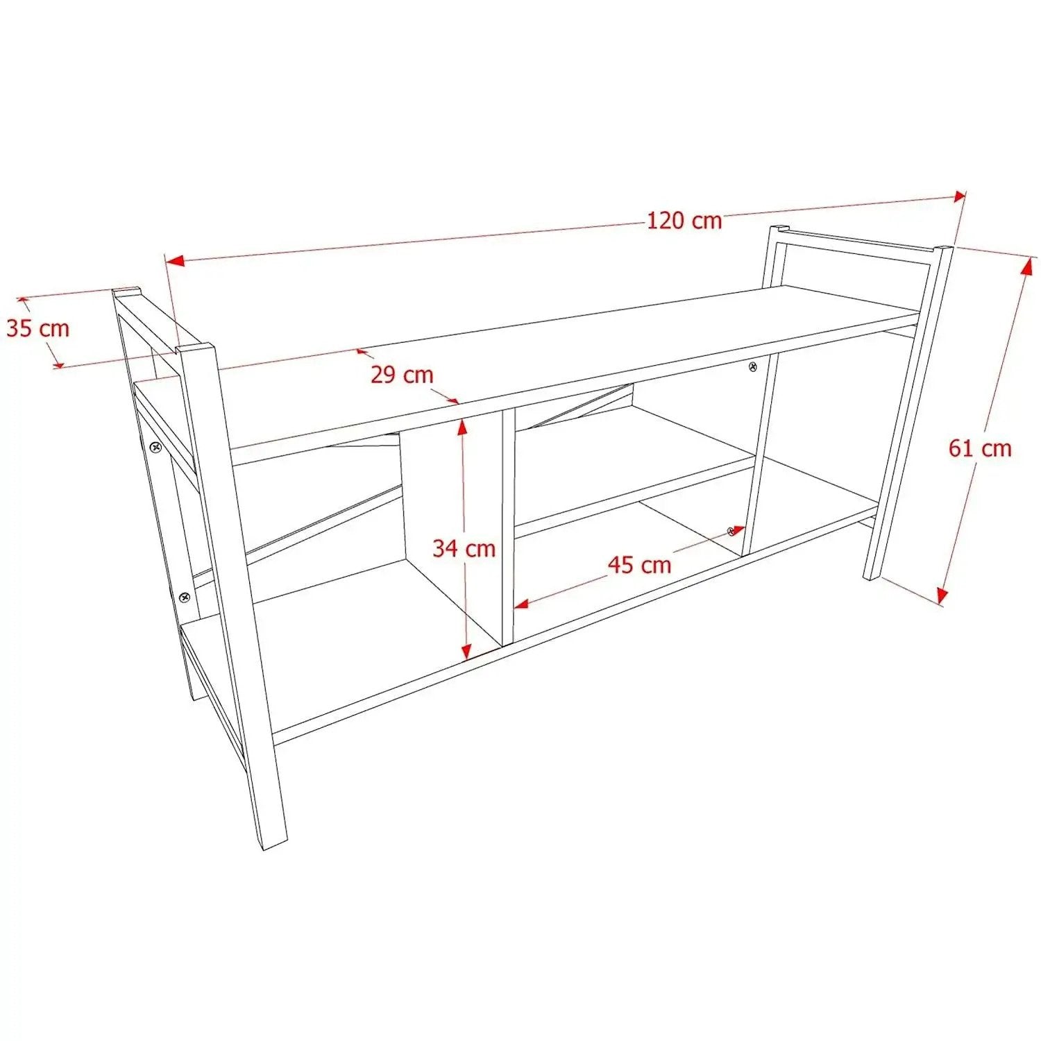 Home CanvasHome Canvas Gila TV Stand 120cm (White) Living Room Furniture Sets 