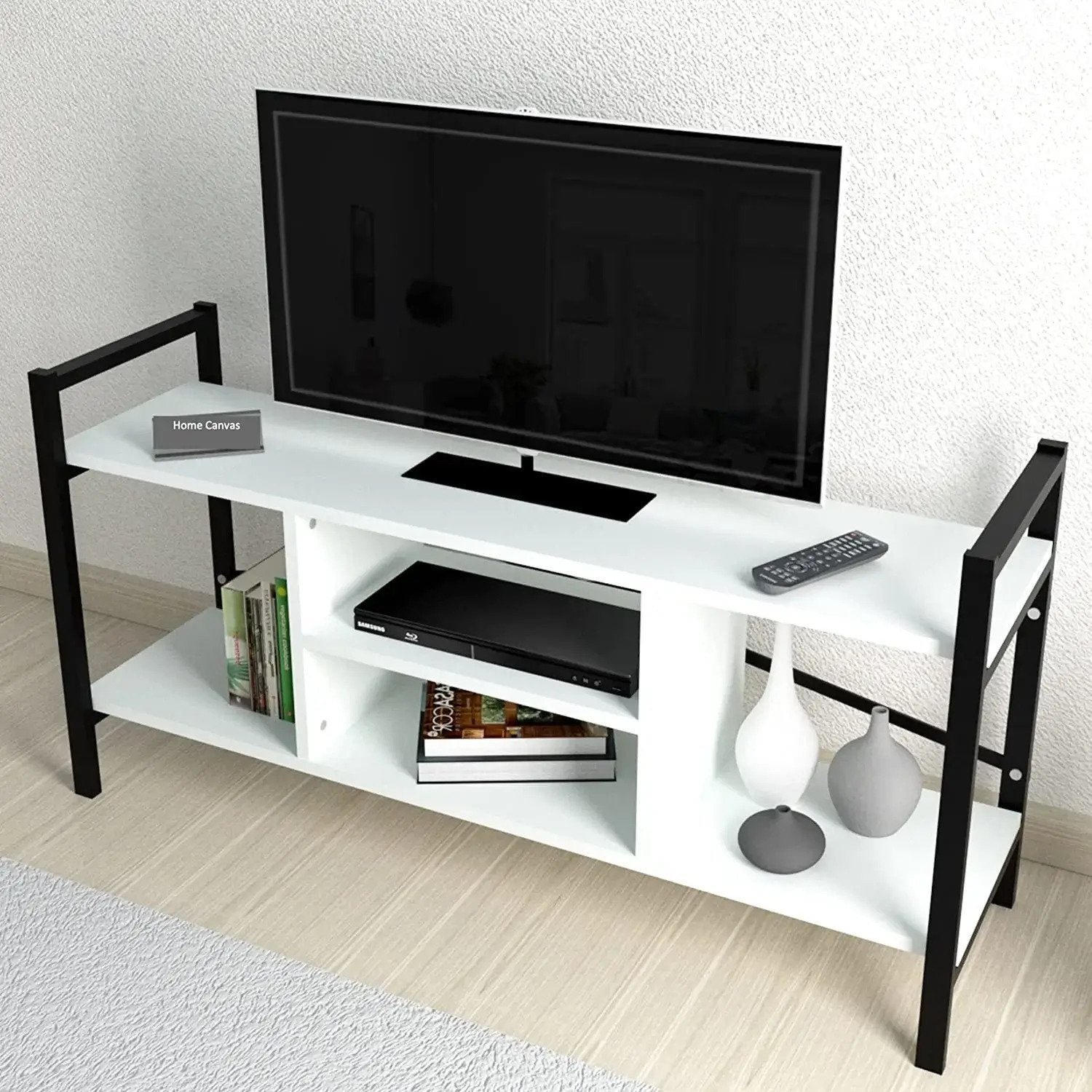 Home CanvasHome Canvas Gila TV Stand 120cm (White) Living Room Furniture Sets 