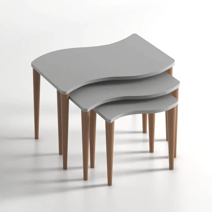 Home CanvasHome Canvas Gofrato Nest of Coffee Table for Living Room - Stacking End Table Coffee Table 