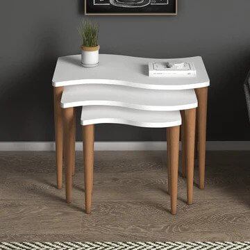 Home CanvasHome Canvas Gofrato Nest of Coffee Table for Living Room - Stacking End Table Coffee Table 