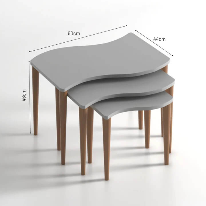 Home CanvasHome Canvas Gofrato Nest of Coffee Table for Living Room - Stacking End Table Coffee Table 