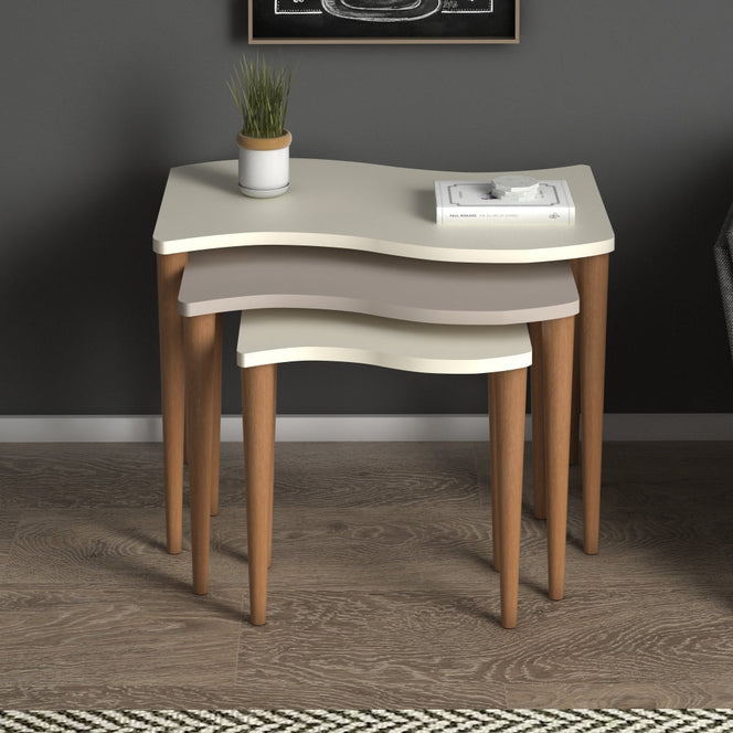 Home CanvasHome Canvas Gofrato Nested Coffee Table - Set of 3 tables for Living Room Coffee Table 