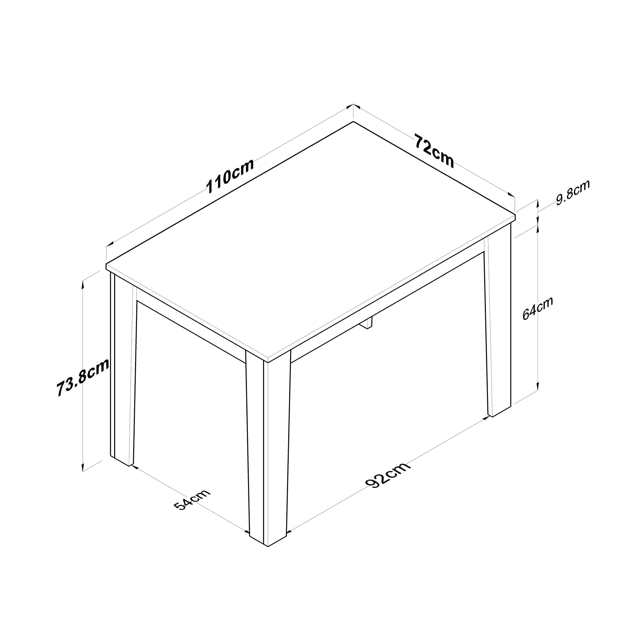 Home Canvas Furniture Trading LLC.Home Canvas Kitchen Table Dining Table 110 x 72 cm - White and Walnut Kitchen Table 