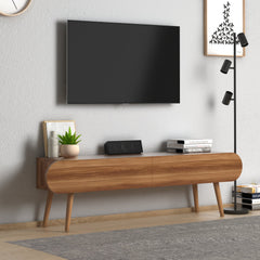 Home CanvasHome Canvas Lotus Modern TV Stand with Storage- For living Room, Bed Room TV Unit Walnut 