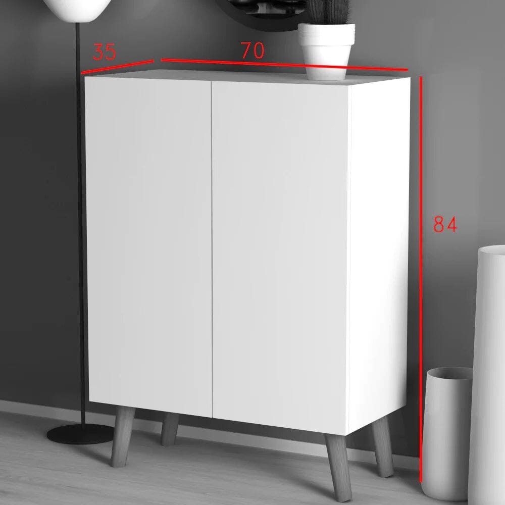 Home CanvasHome Canvas LUCE Made In Turkey Shoe Storage Cabinet Shoe Shelves Organizer for Closet Hallway Bedroom Entryway 12 Pairs - White Shoe Cabinet 