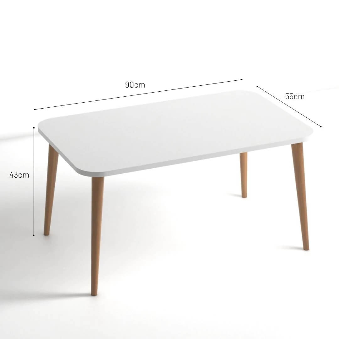 Home CanvasHome Canvas Modern Coffee Centre Table for Living Room - White Coffee Table 