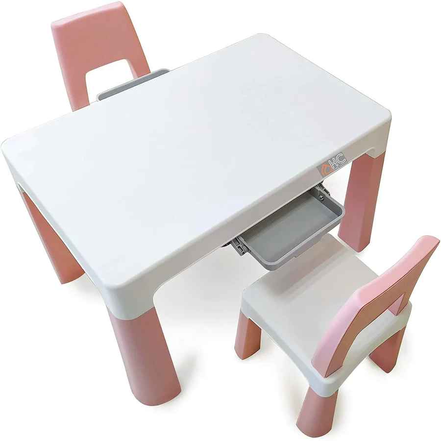 Home CanvasHome Canvas Multi Functional Study Table & Chair Set with Storage Drawers Kids Furniture 