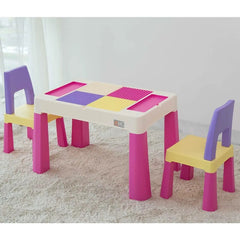 Home CanvasHome Canvas Multicolor Study Table & Chair Set with Storage Drawers - Pink Kids Furniture 