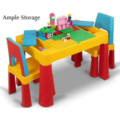 Home CanvasHome Canvas Multicolor Study Table & Chair Set with Storage Drawers - Pink Kids Furniture 