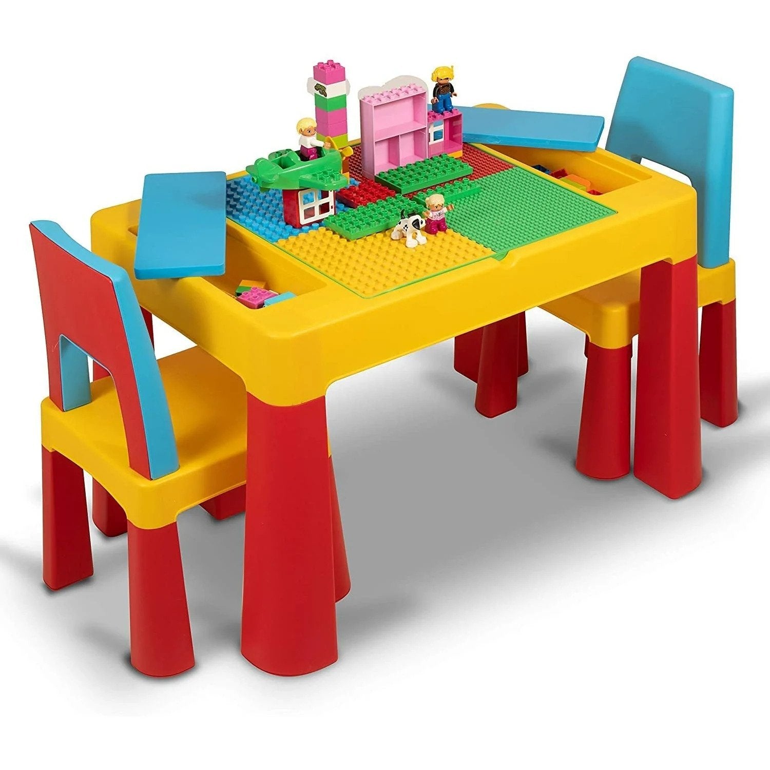 Home CanvasHome Canvas Multicolor Study Table & Chair Set with Storage Drawers - Pink Kids Furniture 