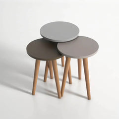 Home CanvasHome Canvas Roma Nested Coffee Table Set Of Three For Living Room Home Office Contemporary Stacking End Side Table Leisure Night Stand Wood Legs Telephone Table - Multi Color 2 Coffee Table 