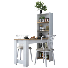 Home Canvas Furniture Trading LLC.Home Canvas Study Desk, Bar Table Decorative Kitchen Dining Table With Shelf Basket Walnut - White Desk 