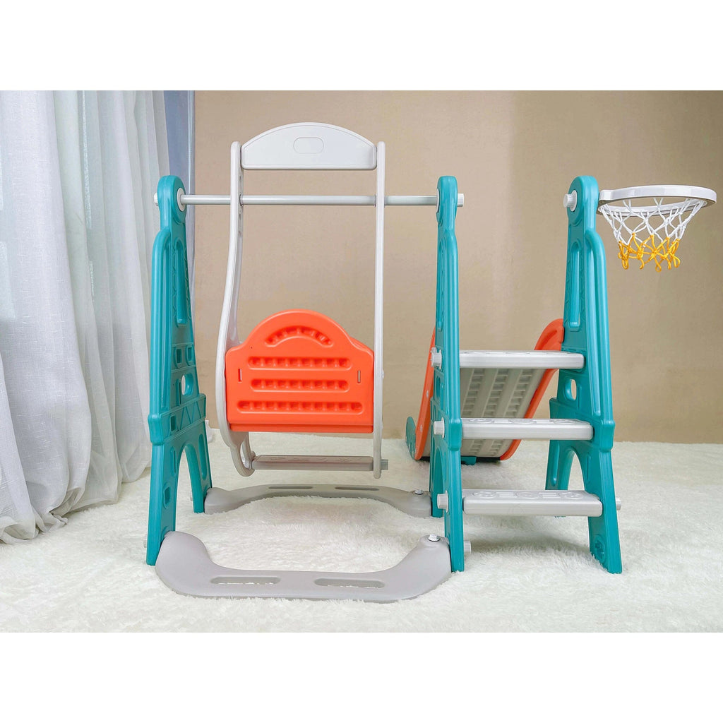 Home CanvasHome Canvas Toddler Climber And Swing Set | 3 In 1 Kids Play Climber Slide Playset Indoor Outdoor Playground Toy With Basketball Hoops Activity Center In Backyard -Multicolor (Large 3 In 1) Living Room Furniture Sets 