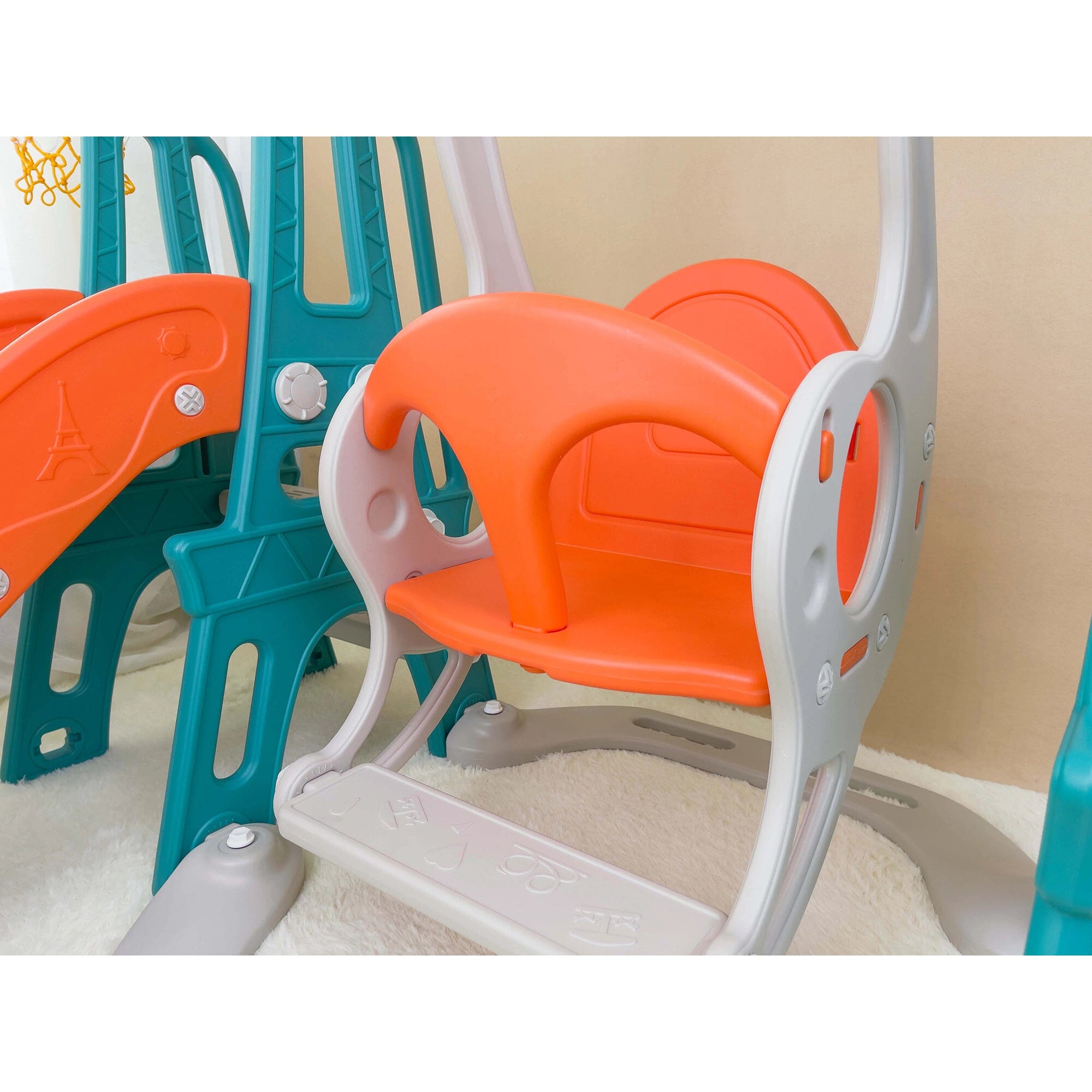 Home CanvasHome Canvas Toddler Climber And Swing Set | 3 In 1 Kids Play Climber Slide Playset Indoor Outdoor Playground Toy With Basketball Hoops Activity Center In Backyard -Multicolor (Large 3 In 1) Living Room Furniture Sets 