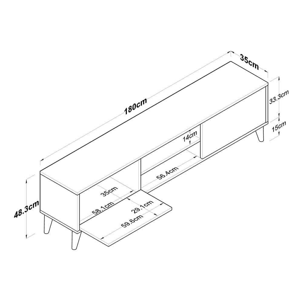 Home CanvasHome Canvas Tv Unit Modern Free Standing Tv Stand 180 cm TV Unit 