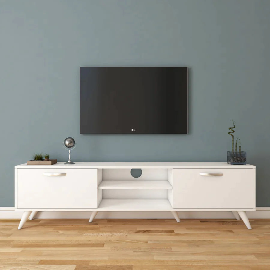 Home Canvas Furniture Trading LLC.Home Canvas TV Unit Modern Free Standing TV Stand 180 cm - Walnut TV Stand White 