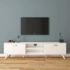 Home Canvas Furniture Trading LLC.Home Canvas TV Unit Modern Free Standing TV Stand 180 cm - Walnut TV Stand White 