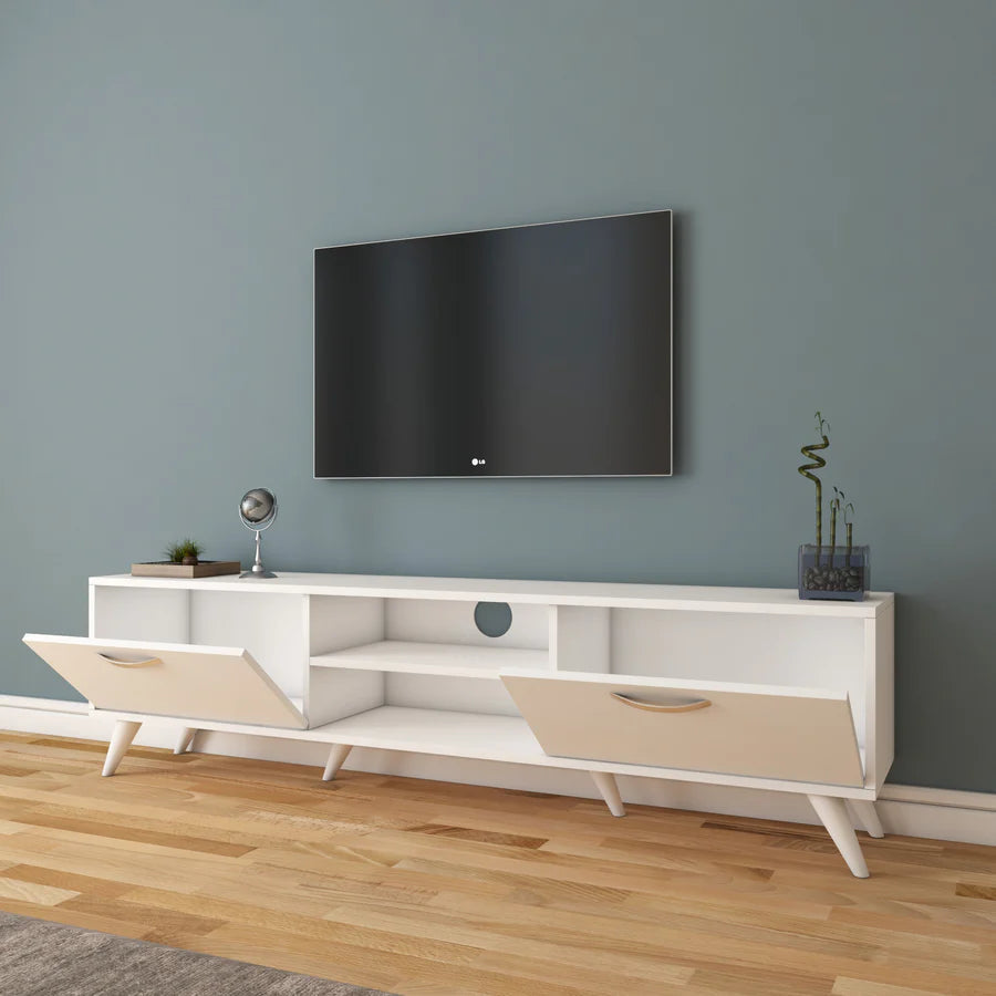 Home Canvas Furniture Trading LLC.Home Canvas TV Unit Modern Free Standing TV Stand 180 cm - White TV Stand 