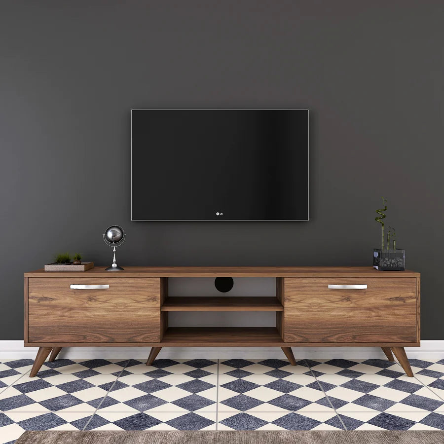 Home Canvas Furniture Trading LLC.Home Canvas TV Unit Modern Free Standing TV Stand 180 cm - White TV Stand Walnut 