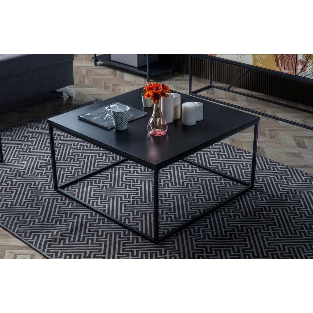 Home CanvasHome Canvas Zen Square Coffee table Center table for living room study room Black Coffee Table 