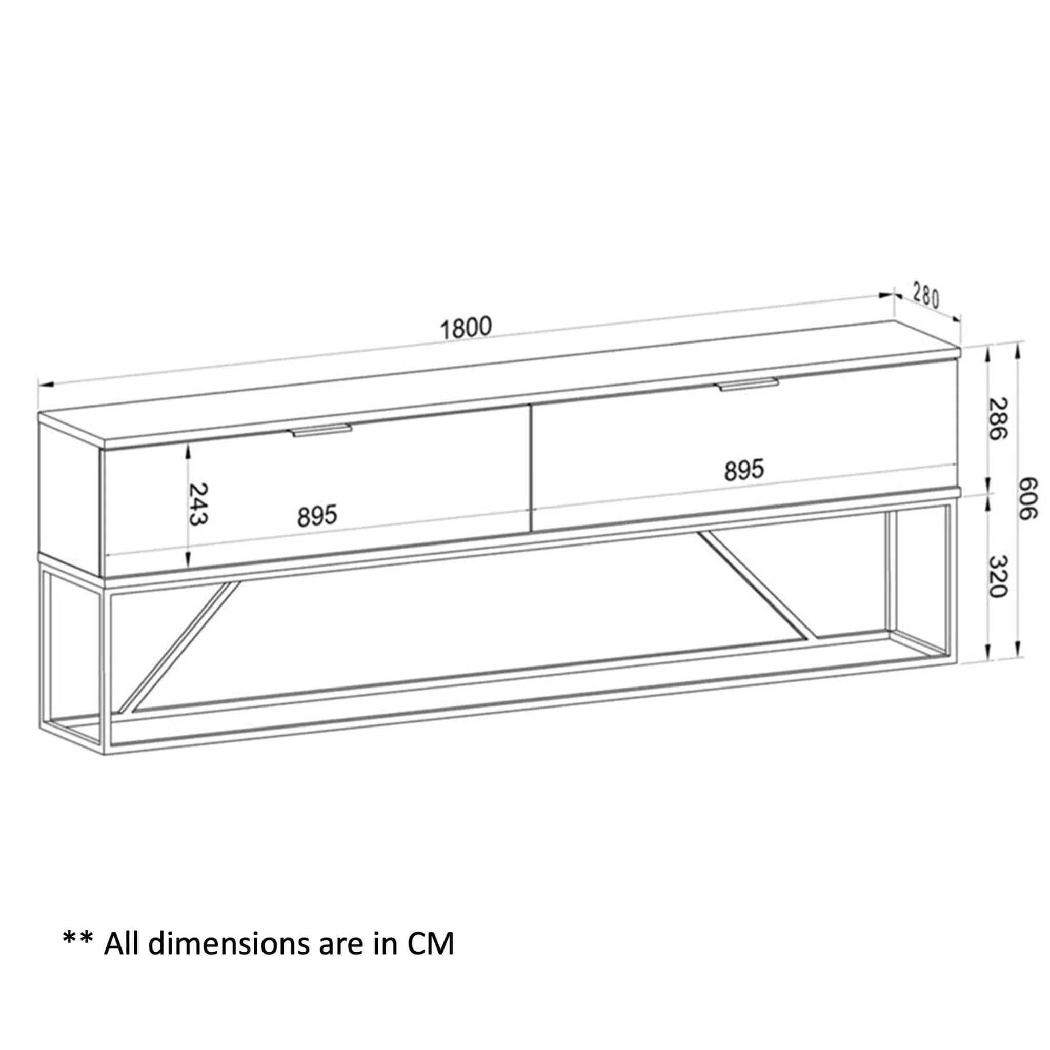 Home CanvasHome Canvas Zen TV Unit 180cm - White TV Unit 