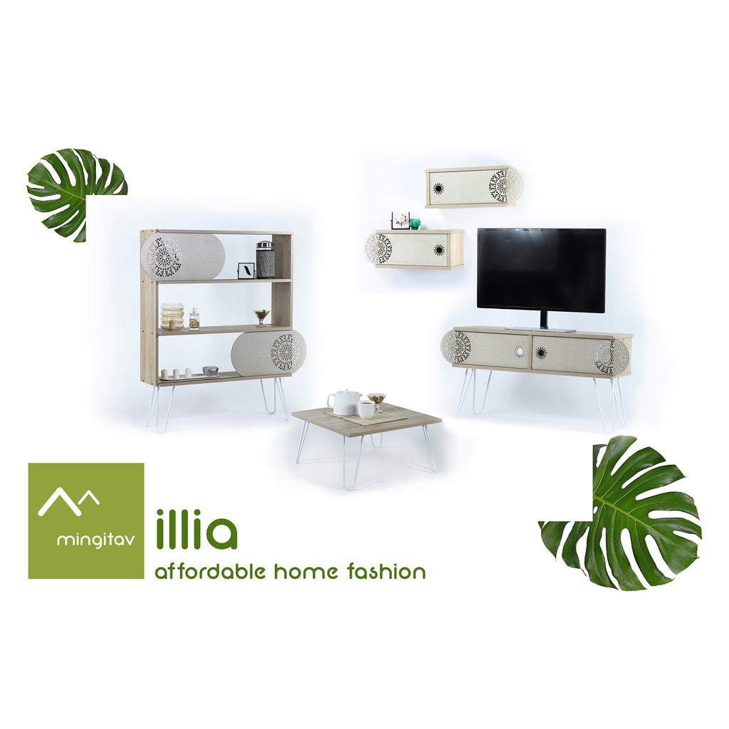 Home Canvas Furniture Trading LLC.Illia Tv Unit Large -Oak/White TV Unit 