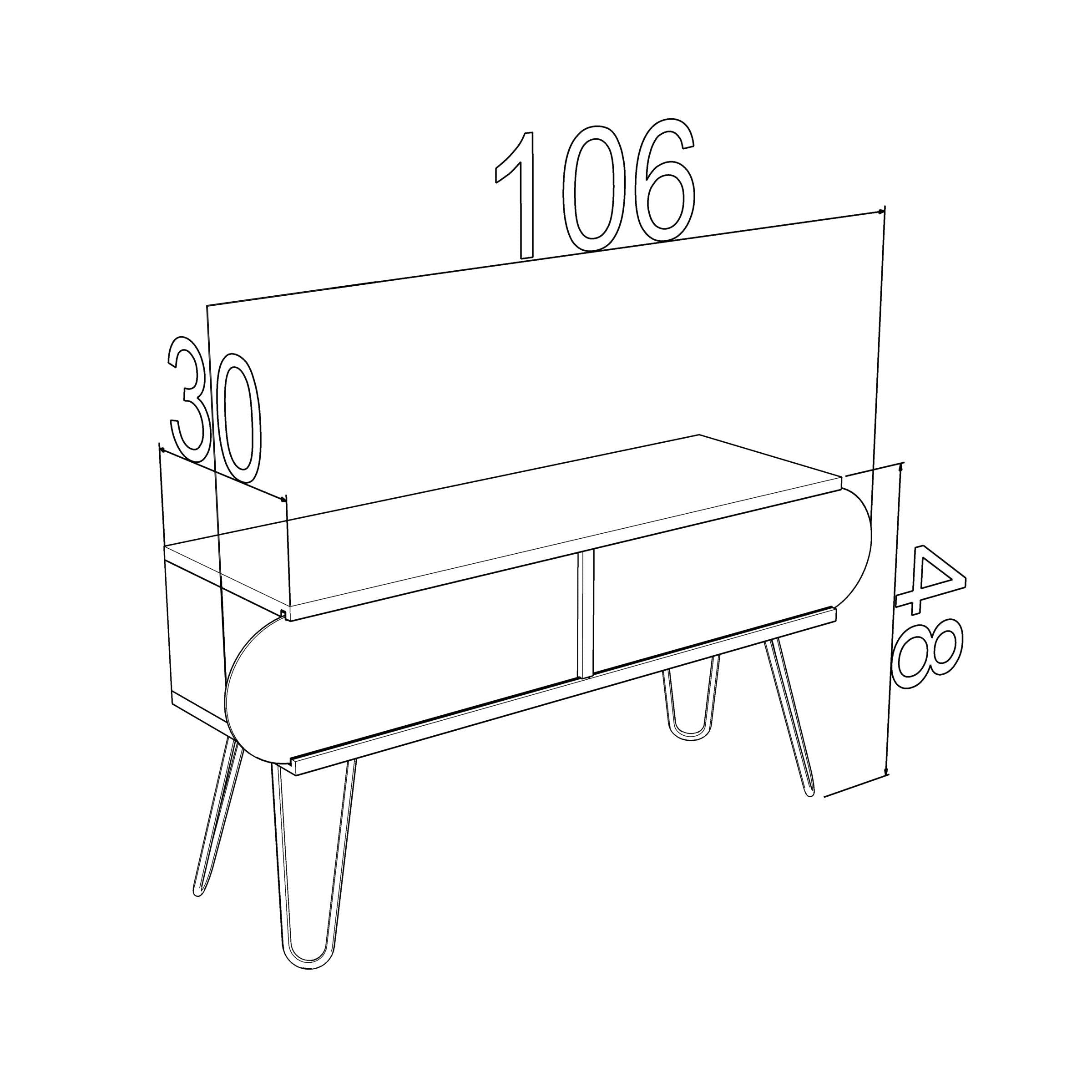 Home Canvas Furniture Trading LLC.Illia Tv Unit Large - White TV Unit 
