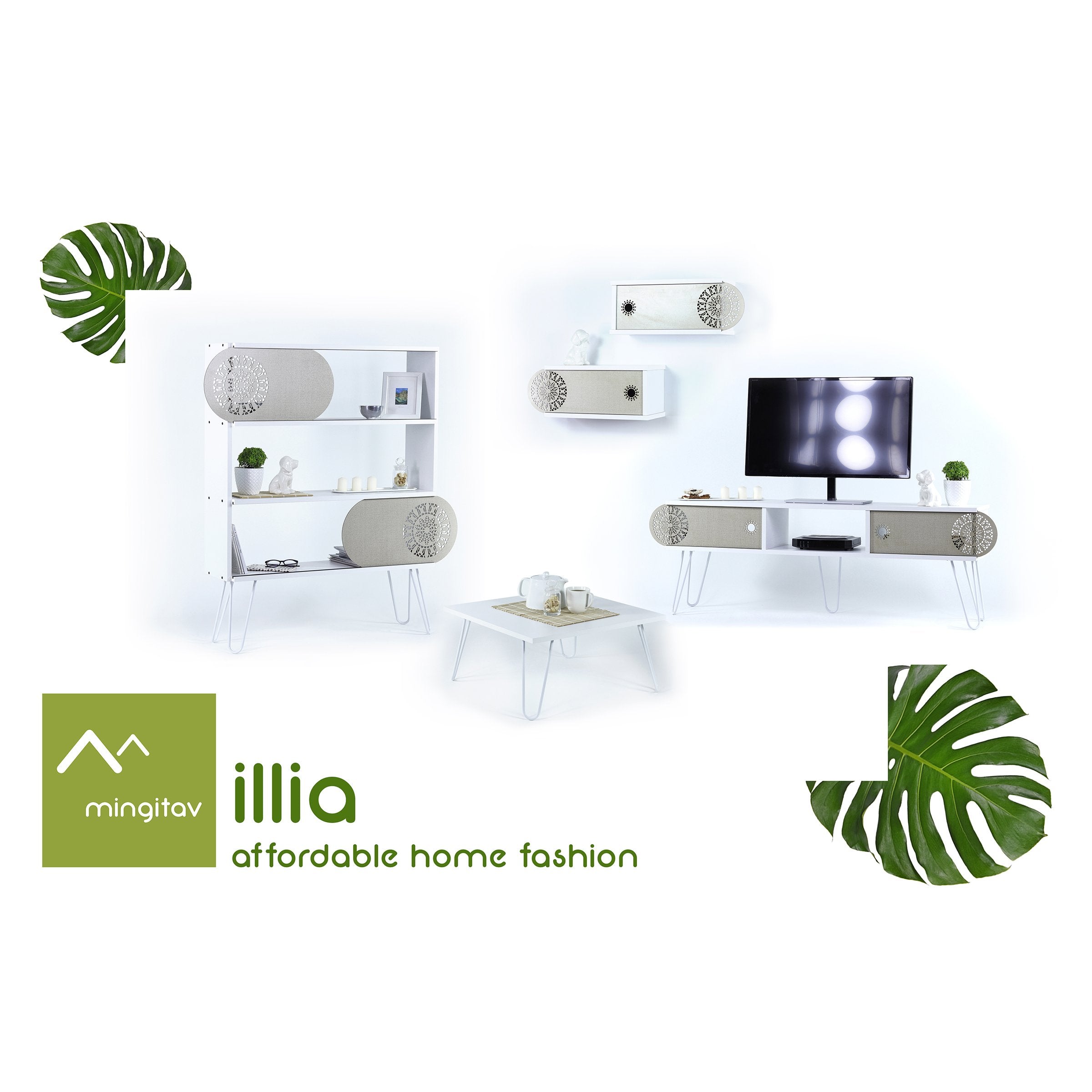 Home Canvas Furniture Trading LLC.Illia Tv Unit Large - White TV Unit 