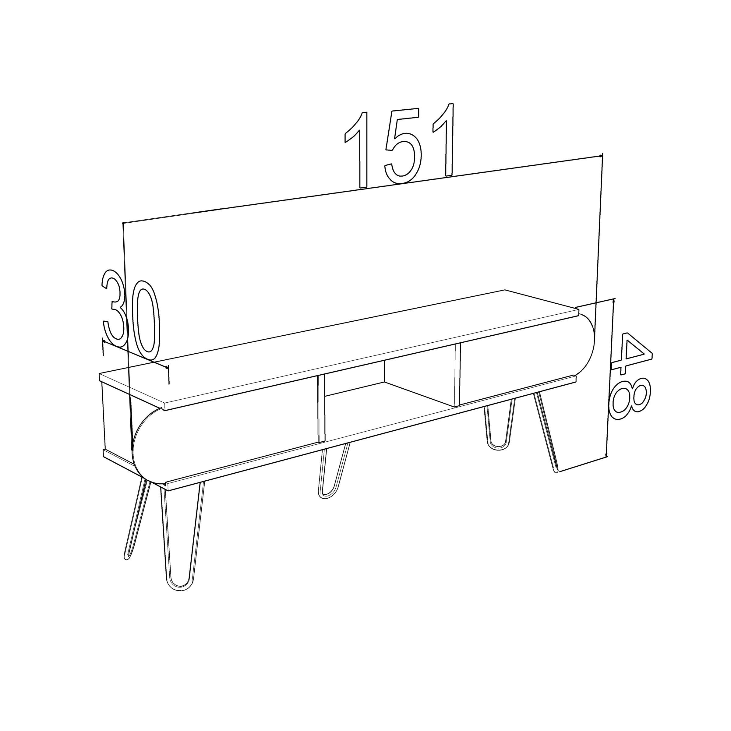 Home Canvas Furniture Trading LLC.Illia Tv Unit Large - White TV Unit 