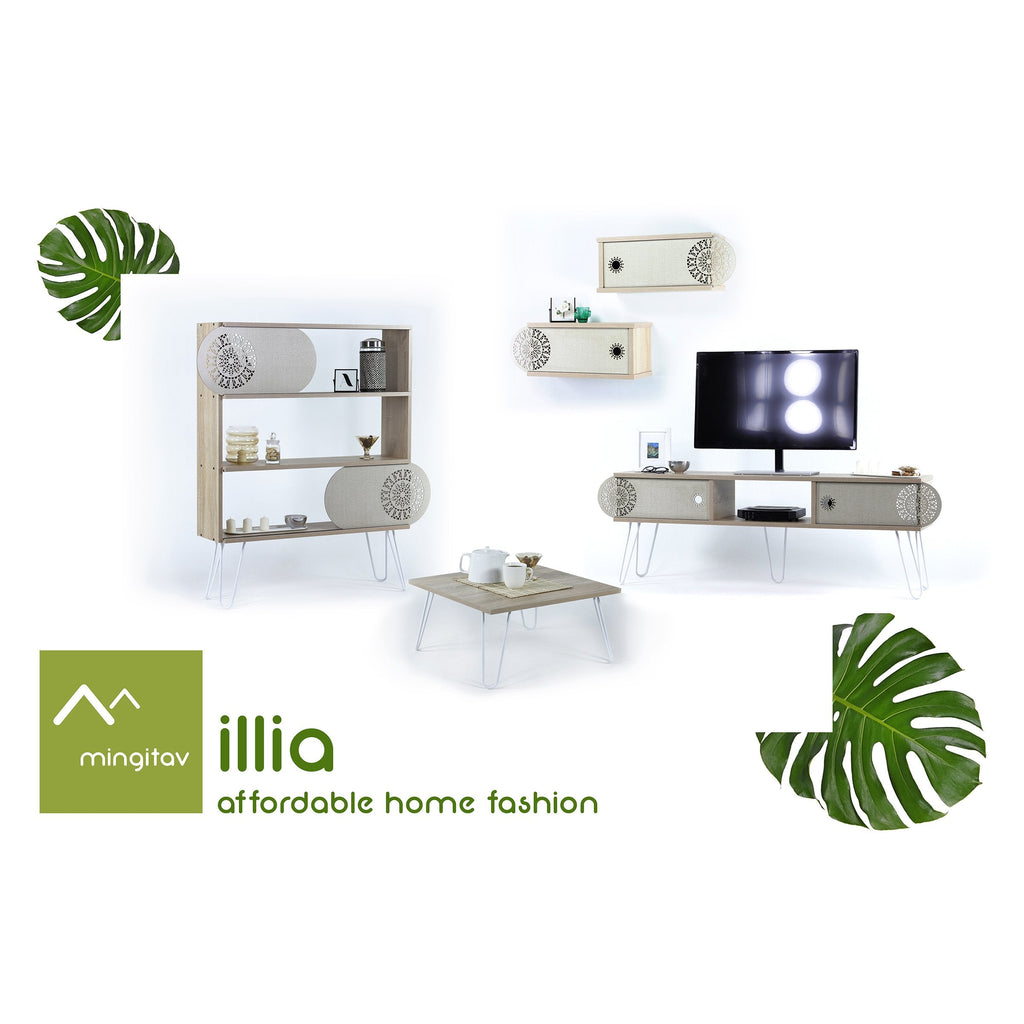 Home Canvas Furniture Trading LLC.Illia Tv Unit Medium - Oak/White TV Unit 