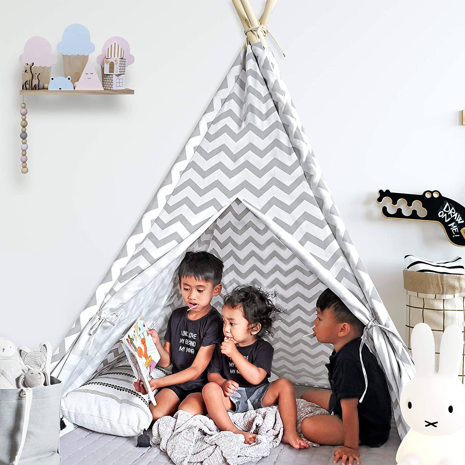 Home Canvas Furniture Trading LLC.Kids 4 walls teepee tent-Cloud Pink Play Tents 