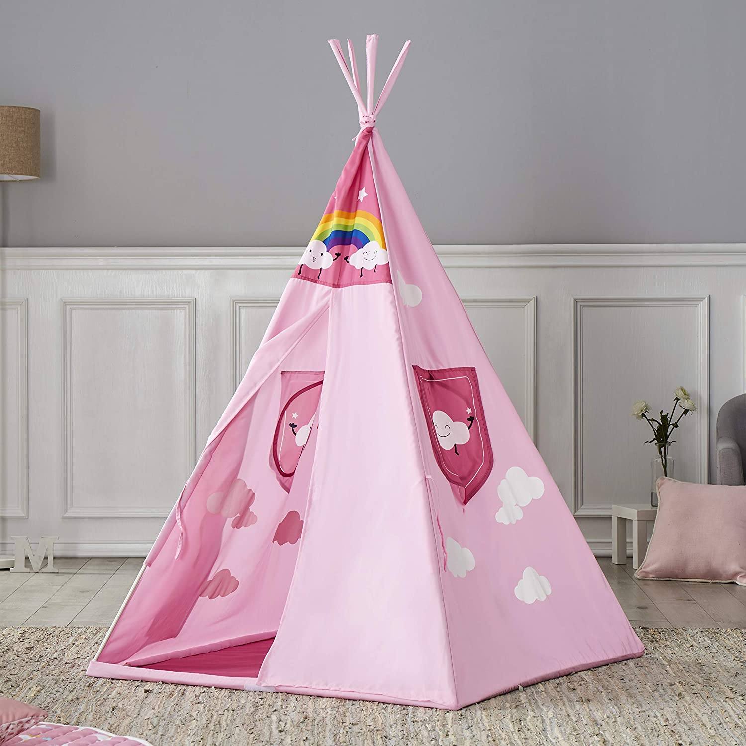 Home Canvas Furniture Trading LLC.Kids 4 walls teepee tent-Cloud Pink Play Tents 