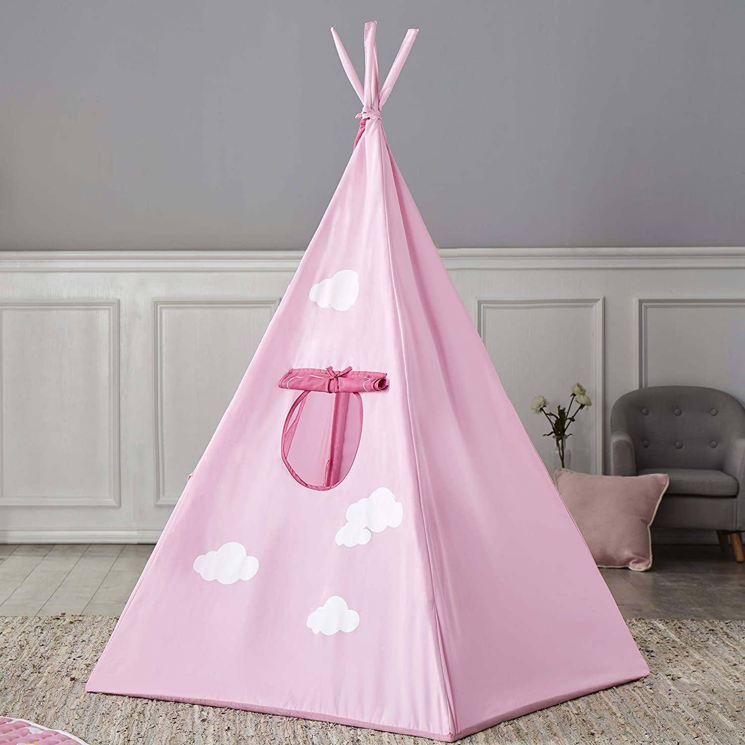Home Canvas Furniture Trading LLC.Kids 4 walls teepee tent-Cloud Pink Play Tents 
