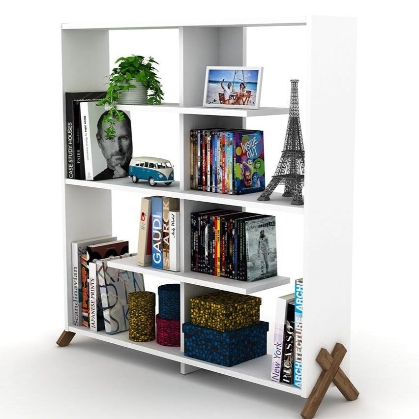 Home Canvas Furniture Trading LLC.Kipp Book Shelf - Walnut/White Book Shelf 
