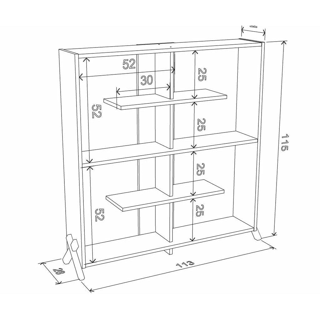 Home Canvas Furniture Trading LLC.Kipp Book Shelf - Walnut/White Book Shelf 