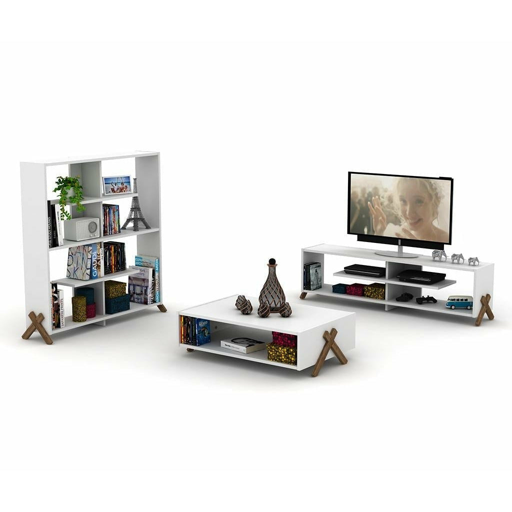 Home Canvas Furniture Trading LLC.Kipp Book Shelf - Walnut/Yellow Book Shelf 