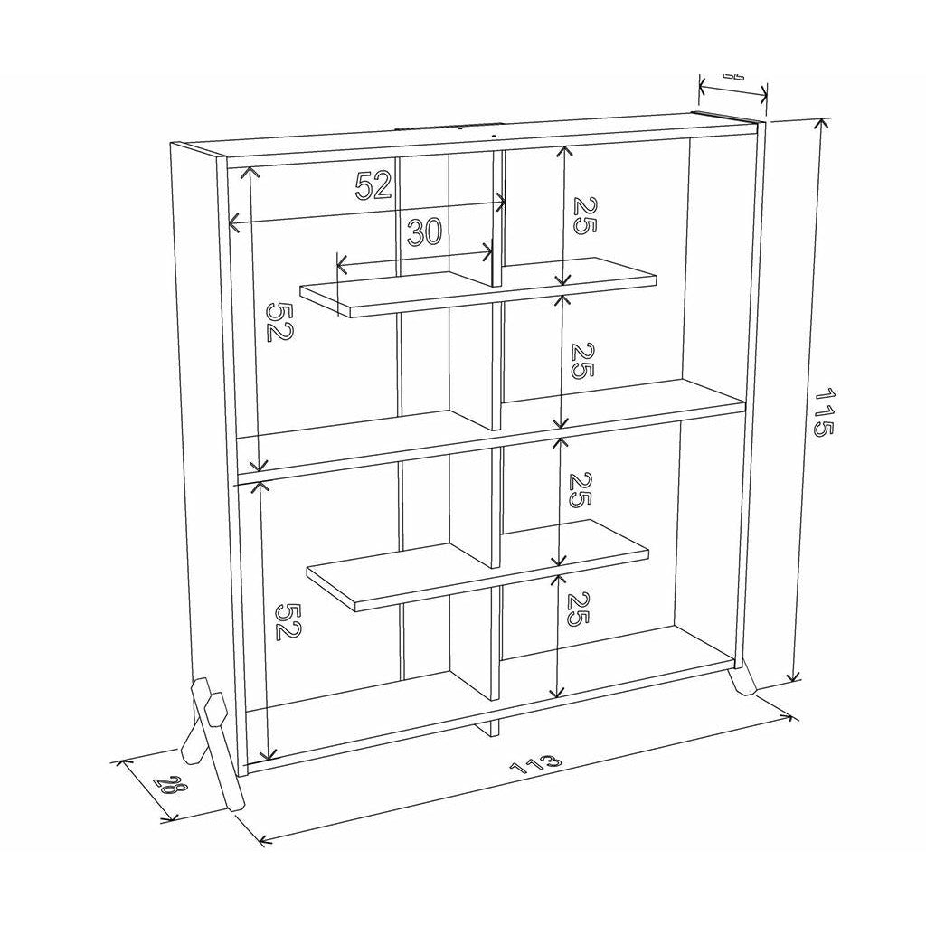 Home Canvas Furniture Trading LLC.Kipp Book Shelf - Walnut/Yellow Book Shelf 