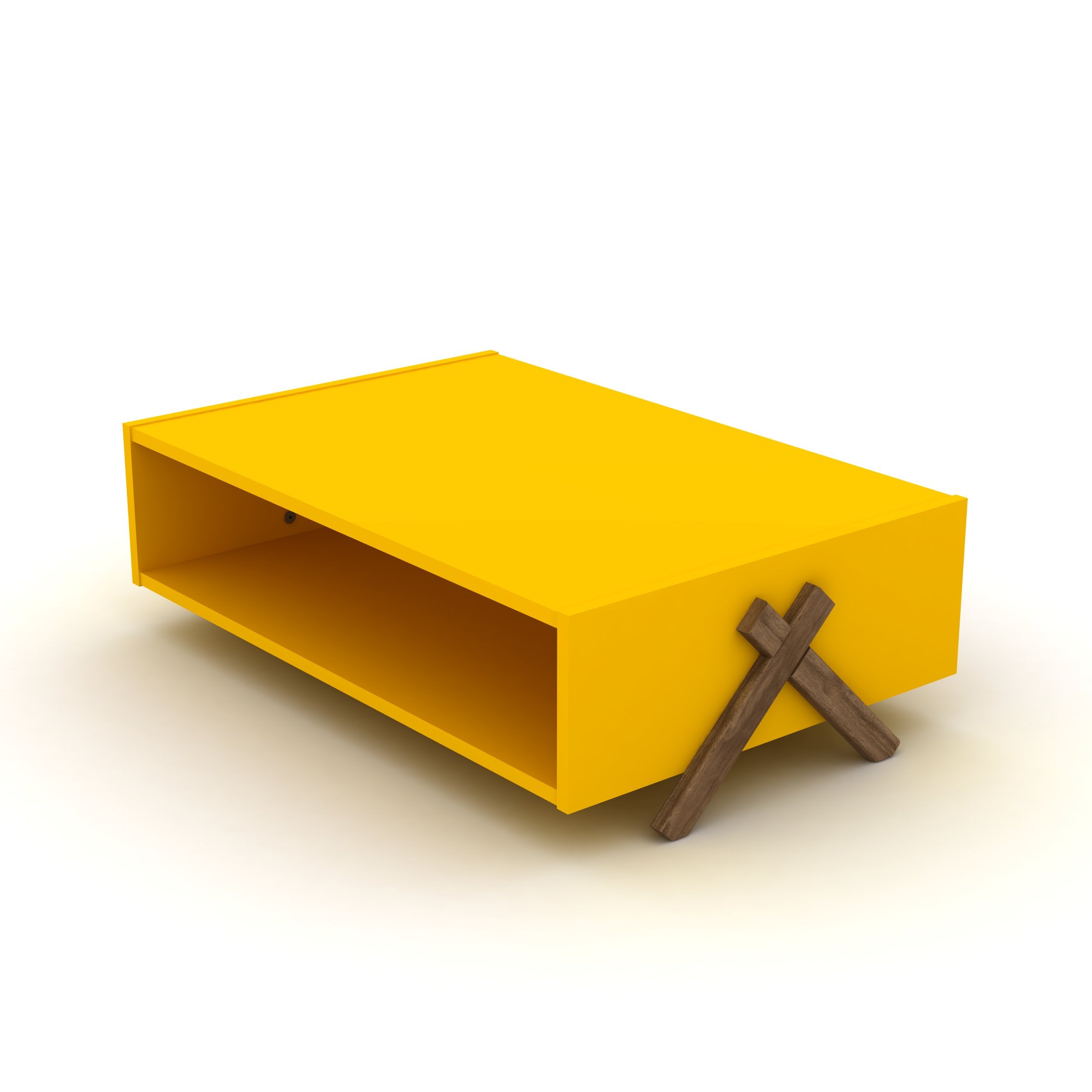 Home Canvas Furniture Trading LLC.Kipp Modern Coffee Table Walnut-Yellow Coffee Tables 