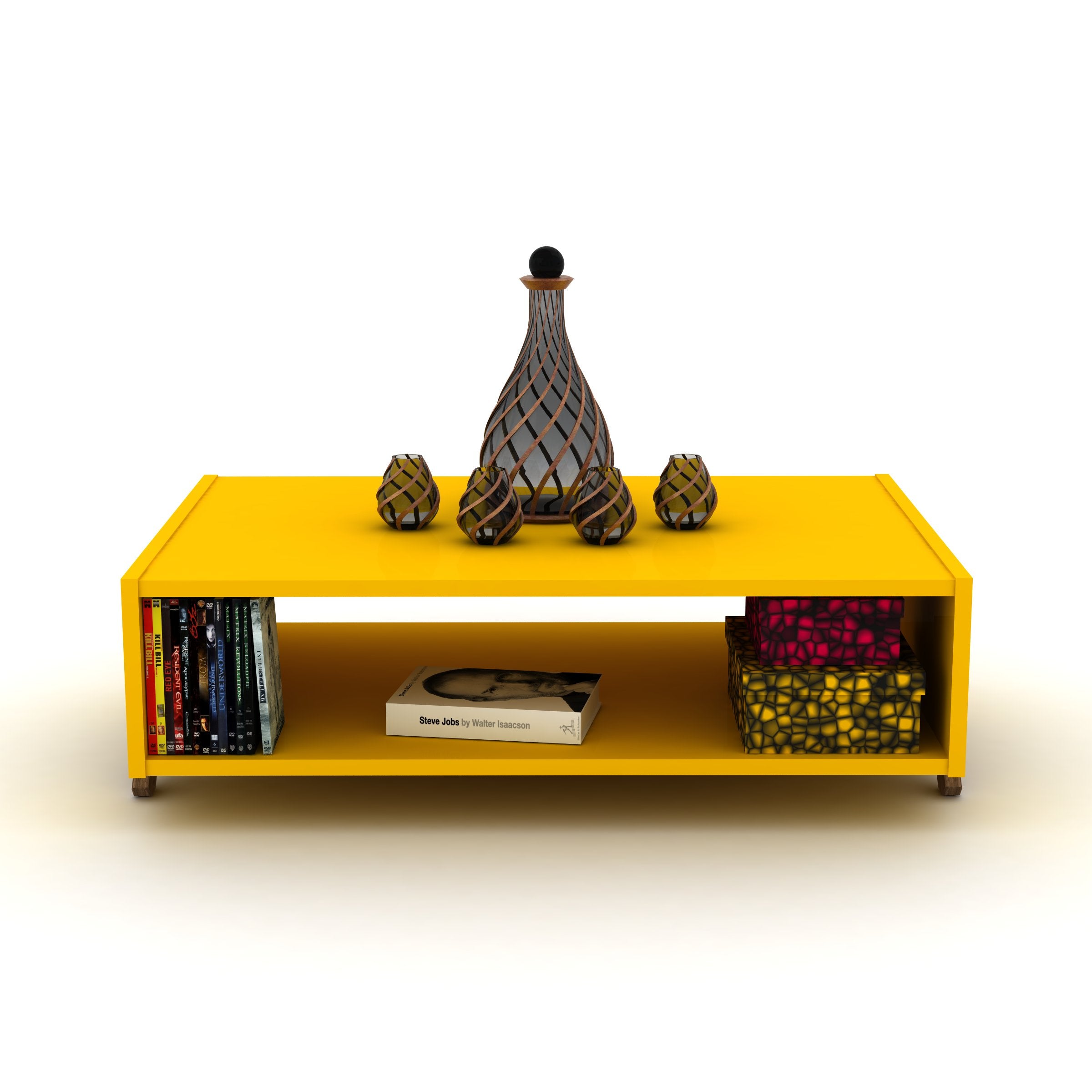 Home Canvas Furniture Trading LLC.Kipp Modern Coffee Table Walnut-Yellow Coffee Tables 