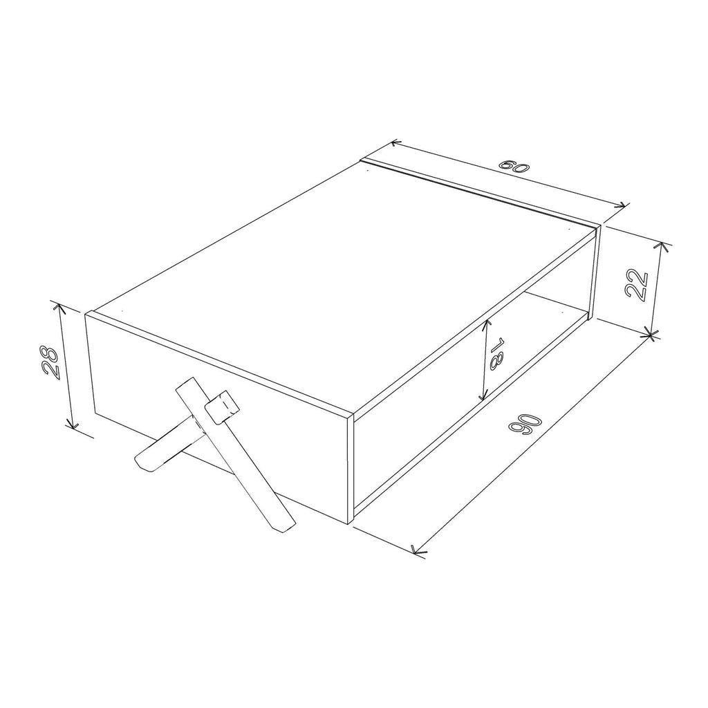 Home Canvas Furniture Trading LLC.Kipp Modern Coffee Table Walnut-Yellow Coffee Tables 