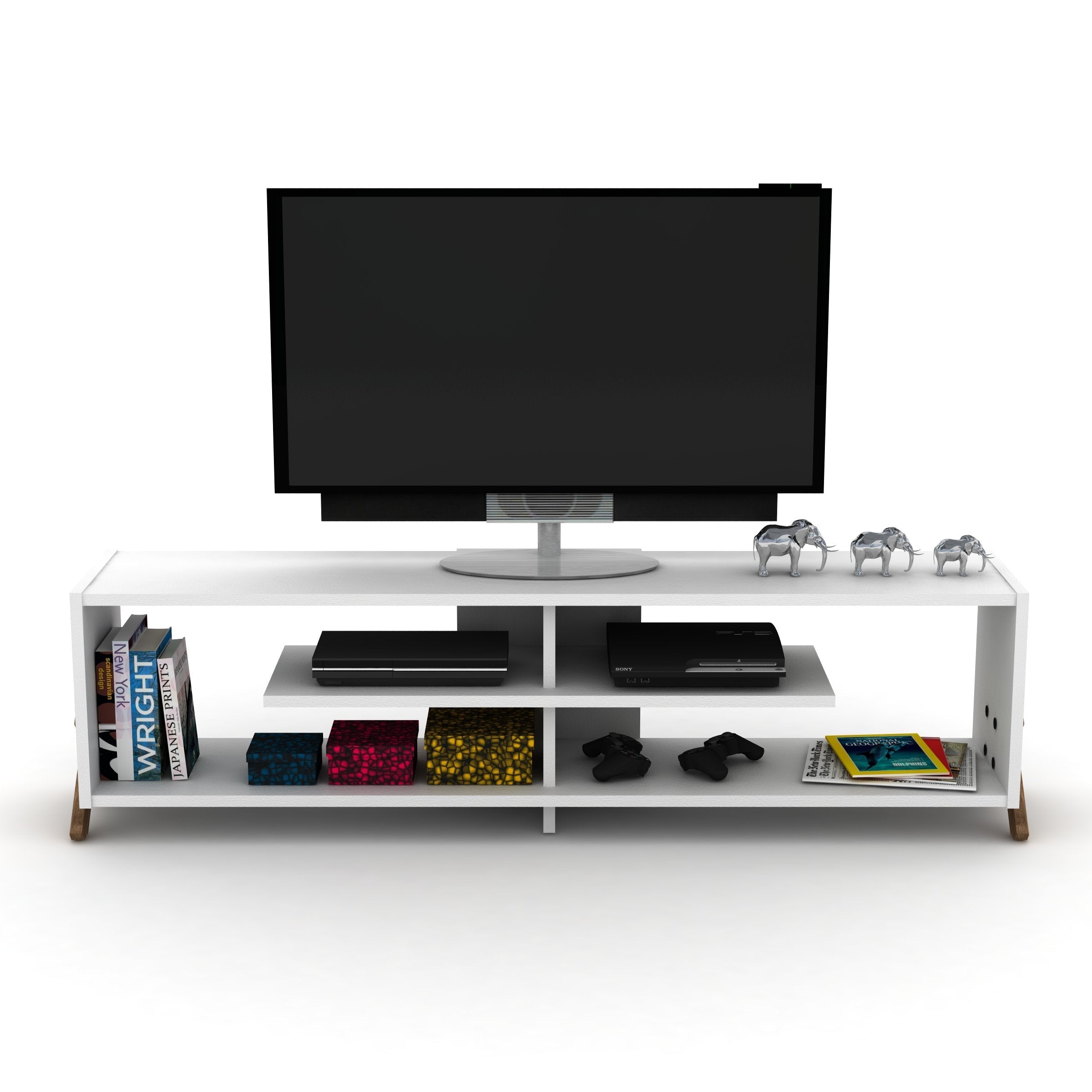 Home Canvas Furniture Trading LLC.Kipp TV Unit - Yellow/Walnut TV units 